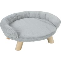 PawHut Cuccia Divanetto per Cani e Gatti Sfoderabile in Peluche con Schienale, 47x40x20 cm, Grigio