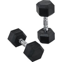HOMCOM Ensemble d'haltères courtes hexagonaux total 16 Kg