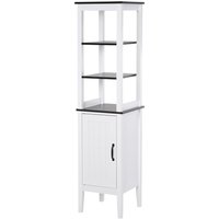 Kleankin kleankin Badezimmerregal, Badeschrank, Küchenschrank, 3 Ablagen, MDF, Weiß, 40 x 38 x 162,5 cm Aosom