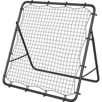 SPORTNOW Filet de Rebond Pliable Réglable à 5 Angles avec 24 Cordes Élastiques Filet pour Football, Acier, 120x73x112cm, Noir