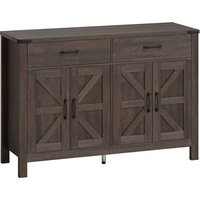 Kitchen Cupboard Sideboard 4 Doors 2 Drawers 2 Adjustable Shelves Dining Room Dark