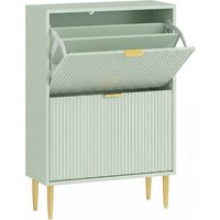 Elegant Two Drawer Shoe Cabinet Light Green