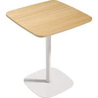 Small Dining Table 60 cm Square Kitchen Table Wood veneer Top Steel Base Wood Finish