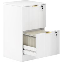 Filing Cabinet Fluted Vertical File Cabinet 2 Lockable Drawers Hanging Rails