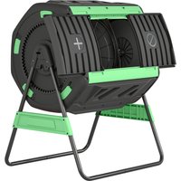 Garden Compost Bin Dual Chamber Tumbling Composter Adjustable Vents BPA Free Compost Tumbler