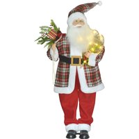 HOMCOM 120cm Animated Santa Claus Figure, with Sound and Lights - Red/Green
