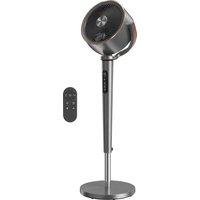 HOMCOM Ventilateur sur pied silencieux 20 dB, oscillation automatique 70°+90°, 12 vitesses, lumière LED et minuterie 12H