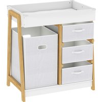 AIYAPLAY Baby Changing Table, Baby Changing Unit with 3 Drawers, Large Basket and Waterproof Pad for Bedroom Nursery, White | Aosom Ireland