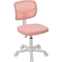 Vinsetto Ergonomischer Bürostuhl ohne Armlehnen, Drehstuhl mit geschwungener Netzrückenlehne und Rollen, Höhenverstellbar, Für Schminktisch, Schlafzimmer, Rosa Aosom