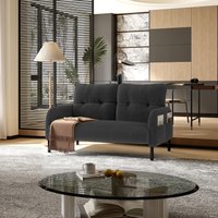 Modern Two-Seater Corduroy Sofa with High-Rebound Springs, Comfortable Loveseat with Side Storage Pockets, 120L x 65W x 79H cm, Gray Aosom UK