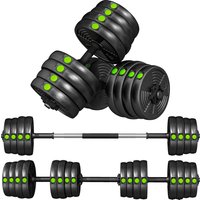 SPORTNOW Haltères 2 en 1 réglables, haltères libres avec poignées antidérapantes, 30 KG - Barres incluses