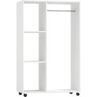 HOMCOM HOMCOM Mobiler Kleiderschrank Holzschrank Garderobenschrank Dielenschrank offen Weiß Aosom