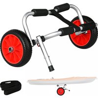 Outsunny Chariot pour Kayak Chariot de Transport Pliant Aluminium pour Kayak Canoë Bateaux avec Sangle d’Arrimage Capacité Max. 60 Kg