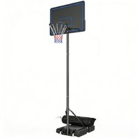 SPORTNOW Panier de Basketball sur Pieds avec Hauteur Réglable de 1,35 à 3,05 m avec Roues, Base de Lestage et Sac de Sable, Bleu