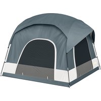 Outsunny Tente de Camping Facile à Monter 2-4 Personnes avec 3 Portes, Imperméable, Compatible avec SUV, Bleu Foncé