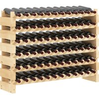 IE Located HOMCOM Stackable Wine Rack, Modular Storage Shelves, 72-Bottle Holder, Freestanding Display Rack for Kitchen, Pantry, Cellar, Natural | Aosom Ireland
