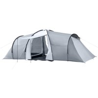 Outsunny Tente de camping familiale 4-6 personnes dôme 2 chambres 1 séjour et 1 auvent anti-UV Imperméable 2000 mm multicolore Aosom France