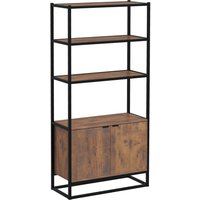 HOMCOM Storage Cabinet with 3 Open Shelves Cupboard Freestanding Tall Organizer Multifunctional Rack for Livingroom Bedroom Kitchen Rustic Brown | Aosom Ireland