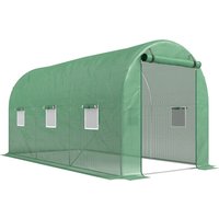Outsunny 4L x 2W x 2H M Greenhouse Walk-in Polytunnel Outdoor Garden Flower Vegetable Planter 25mm Diameter Galvanised Steel Frame | Aosom Ireland