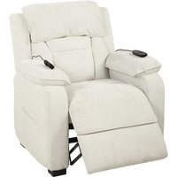 HOMCOM Power Recliner Armchair with Massage and Heat, Electric Reclining Chair with Wide Spring Seat, Cream White | Aosom Ireland