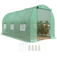 Outsunny Serre de Jardin Serre Tunnel 4,5L x 2l x 2H m châssis Tubulaire Acier galvanisé renfo