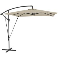 Outsunny Parasol déporté, parasol de jardin extérieur, Toile ajustable, 8 baleines, base en cro