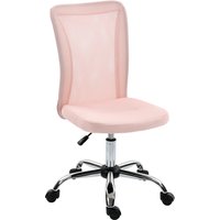 Vinsetto Ergonomischer Bürostuhl ohne Armlehnen, drehbarer Schreibtischstuhl aus atmungsaktivem Netzstoff mit gepolsterter Sitzfläche, höhenverstellbar, 43x58x90-100cm, Rosa Aosom