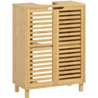 Under Sink Bathroom Cabinet Freestanding Bamboo Under Sink Cabinet Louvered Doors Adjustable Shelf