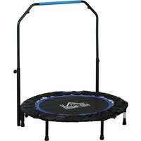 SPORTNOW Fitnesstrampolin 102 cm mit höhenverstellbarem Haltegriff und LCD-Monitor, belastbar bis 100 kg, faltbar, robuster Stahlrahmen, Blau Aosom.de