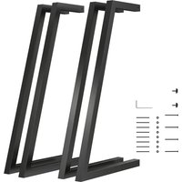 HOMCOM Conjunto de 4 Pernas de Mesa Quadradas Industriais para Móveis com Pés Ajustáveis 43x3x72 cm Preto Aosom Portugal