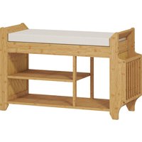 Shoe Bench 2 Tier Boot Section Entryway Storage Bench Cushioned Seat 100 x 30 x 50 cm Natural