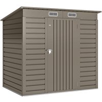 Outsunny 4x6ft Metal Garden Shed with Lockable Door, Galvanised Steel Outdoor Storage Shed, Weather Resistant Tool Storage House for Garden & Backyard, Grey Aosom UK