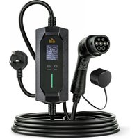 HOMCOM EV Charger Type 2 to 3 Pin Plug, 10 m, 2.8 kW, 6-13 A, Electric Car Charger Type 2 Charging Cable w/ 1-12 h Time Delay