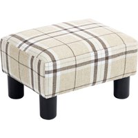Linen Fabric Footstool Ottoman Cube 4 Plastic Legs colored