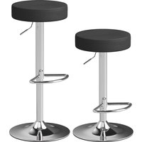 Bar Stools Set 2 Modern PU Leather Swivel Barstools Height Adjustable Breakfast Bar Chairs Footrest