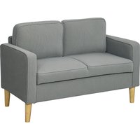 HOMCOM Sofá de 2 lugares com armazenamento e pés de madeira sólidos, para sala e quarto, 117 x 63 x 79 cm, Cinza claro Aosom Portugal
