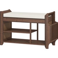 Shoe Bench 2 Tier Boot Section Entryway Storage Bench Cushioned Seat 100 x 30 x 50 cm Dark Cream