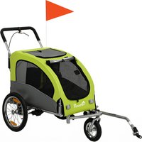 2 1 Dog Bike Trailer Foldable Pet Stroller Dog Bicycle Trailer Suspension Medium Dogs up to 20kg