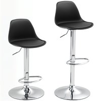 HOMCOM Conjunto de 2 banquetas, cadeiras de bar giratórias com encosto, ajustáveis em altura, suportam até 120 kg, 42 x 41 x 82-104 cm, Preto Aosom
