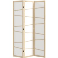 Wooden Folding Privacy Screen 3 Panel Room Divider Bedroom Wood Finish