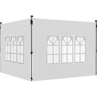 Outsunny Outsunny 2er-Set Seitenteile für Pavillon 3x3/3x4 m, Seitenwand mit Fenster, wasserdicht Seitenwände aus Oxfordstoff, als Windschutz und Sichtschutz für Partyzelt, Weiß Aosom
