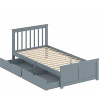 Pine Storage Bed 3ft Single Solid Wooden Bed Frame Drawers Headboard Wood Slat Support