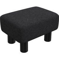 Linen Fabric Footstool Ottoman Cube 4 Plastic Legs