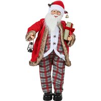 HOMCOM 120cm Animated Santa Claus Figure, with Sound - Red
