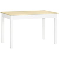 HOMCOM Dining Table for 4 to 6, Modern Kitchen Table with Wood Effect Tabletop, Thick Legs, 120cm, Oak Wood Grain Aosom UK