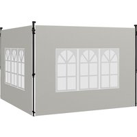 Outsunny Outsunny 2er Set Seitenwände für Pavillon 3x3 3x6 Wasserdicht Seitenteile mit Fenster Winterfest Seitenwände für Pavillon Partyzelt Gartenzelt, Weiß Aosom