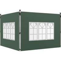 Outsunny Outsunny 2er-Set Seitenteile für Pavillon 3x3/3x4 m, Seitenwand mit Fenster, wasserdicht Seitenwände aus Oxfordstoff, als Windschutz und Sichtschutz für Partyzelt, Grün Aosom