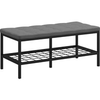 HOMCOM Banco de sapatos com almofada estofada e prateleira de arrumação, banco de entrada para corredor, quarto, 90x41x40cm, cinzento Aosom Portugal