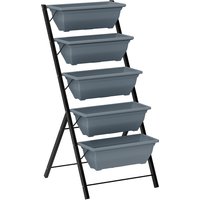 Outsunny Jardinière surélevée avec étages jardinière verticale avec 5 bacs à fleurs trous de dr