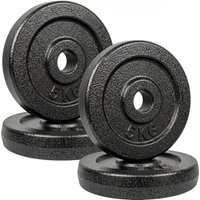 SPORTNOW Weight Plates Set, 1"/2.5cm Weight Disc Pair, 4 x 5kg Metal Dumbbell/Barbell Plates for Home Gym